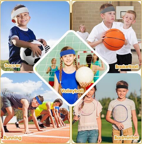 عصابات رأس رياضية 4 قطع، عصابة رأس لكرة القدم للأولاد، عصابة رأس مرنة، أربطة رياضية ممتصة للعرق، مريحة، رياضية، الجري، كرة السلة، البيسبول، الشباب، شعر طويل، ملابس رأس باردة in Saudi Arabia