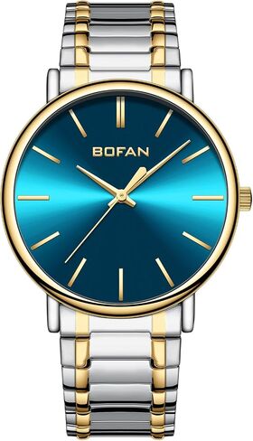 BOFAN Watches for Men Fashion Simple Mens Watches with Stainless Steel Expansion Band,Minimalist Dial,Water Resistant. in Saudi Arabia