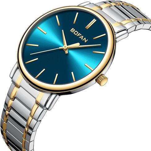BOFAN Watches for Men Fashion Simple Mens Watches with Stainless Steel Expansion Band,Minimalist Dial,Water Resistant. in Saudi Arabia