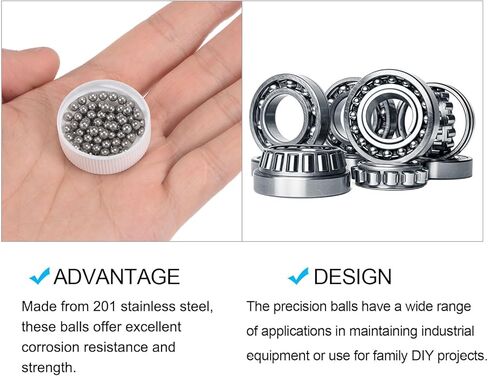 METALLIXITY Precision Balls G200 8mm 25pcs, 201 Stainless Steel Bearing Balls Beads - for Industry Kit, Machinery, Automotive, and DIY in Kuwait