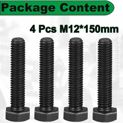 M10 × 6 بوصة مسمار لولبي سداسي الرأس، M10-1.5 بطول 150 مم قطعتان من الفولاذ الكربوني درجة 8.8، لمسة نهائية من أكسيد الأسود، خيط كامل، مسامير رأس سداسية محرك سداسي خارجي باليد اليمنى in Saudi Arabia