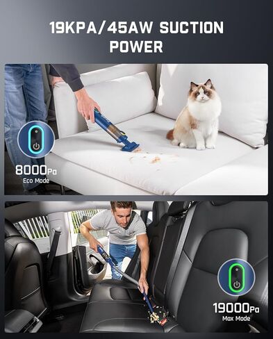Fanttik Slim V8 Apex Car Vacuum, 19000PA High Power, 4 in 1 Portable Mini Vacuum, 2.5H Type-C Fast Charge, 40 Mins Runtime, RobustClean™ Handheld Vacuum for Car, Home, Keyboard Cleaning, Gray in Kuwait