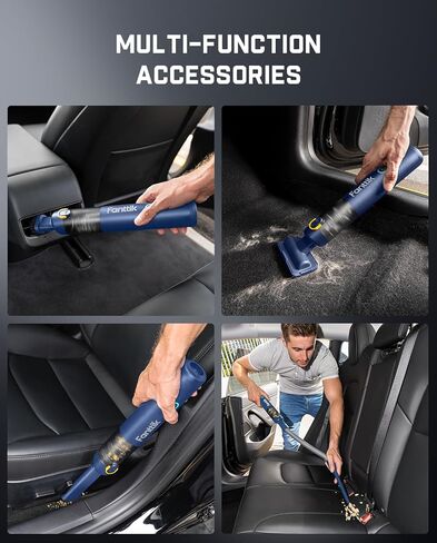 Fanttik Slim V8 Apex Car Vacuum, 19000PA High Power, 4 in 1 Portable Mini Vacuum, 2.5H Type-C Fast Charge, 40 Mins Runtime, RobustClean™ Handheld Vacuum for Car, Home, Keyboard Cleaning, Gray in Kuwait
