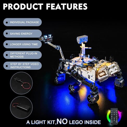 BrickBling LED Lights for Lego Technic Planet Earth and Moon in Orbit, Creative Light Kit Compatible with Lego 42179 Solar System Space (Lights Only, No Model) in Kuwait
