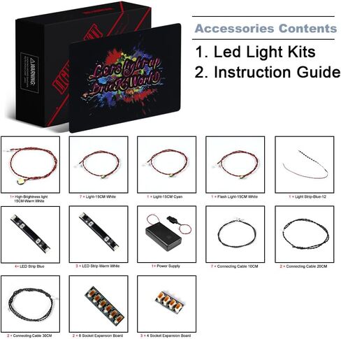 BrickBling LED Lights for Lego Technic Planet Earth and Moon in Orbit, Creative Light Kit Compatible with Lego 42179 Solar System Space (Lights Only, No Model) in Kuwait