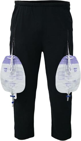 Catheter Leg Bag Pants for Men Women, Dual Pocket Pure Cotton Knit Pants to wear with catheter in Saudi Arabia
