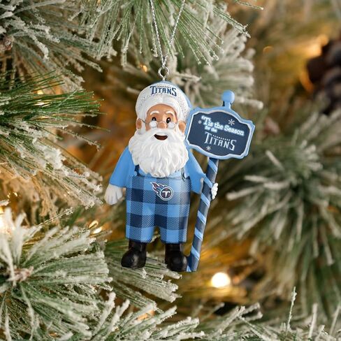FOCO Indianapolis Colts Santa Wearing Overalls Holiday Ornament in Saudi Arabia