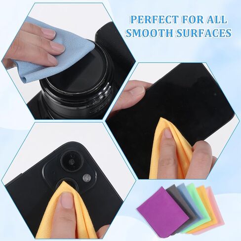 12Pcs Eyeglass Glasses Cleaning Cloths (7" x 6") Cleaning Cloth for Eyeglasses Eye Glass Clean Cloths for Screens,Lense, Phones, Sunglasses,Eyeglass Cleaner Wipes Strong Cleaning Without Spray Cleaner in Saudi Arabia