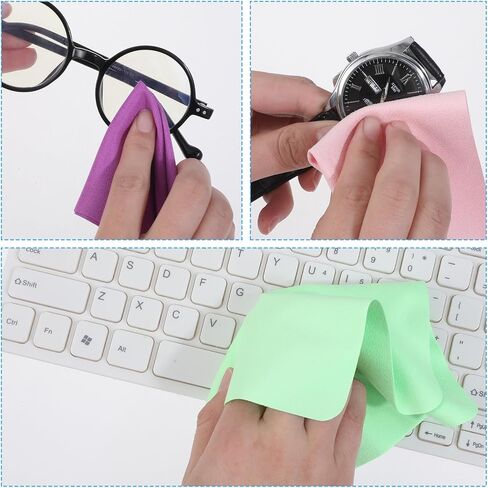 12Pcs Eyeglass Glasses Cleaning Cloths (7" x 6") Cleaning Cloth for Eyeglasses Eye Glass Clean Cloths for Screens,Lense, Phones, Sunglasses,Eyeglass Cleaner Wipes Strong Cleaning Without Spray Cleaner in Saudi Arabia