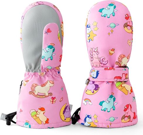 Caudblor Kids Mittens For Age 2-4,5-7,8-10, Toddler Waterproof Long Cuff Winter Mitten Gloves in Saudi Arabia