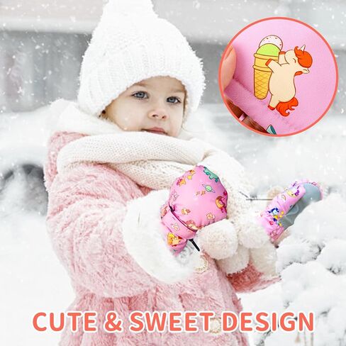 Caudblor Kids Mittens For Age 2-4,5-7,8-10, Toddler Waterproof Long Cuff Winter Mitten Gloves in Saudi Arabia