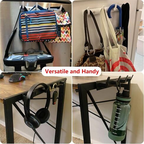 MUTUACTOR Magnetic Coat Hooks,1 Set Magnetic Mount Strong White Coat Rack with 3 Hooks for Hanging, Anti-Slip Magnetic Hooks Rubber Coated Magnet Bases Hange for Organzing Coats Hats on Metal Door in Kuwait