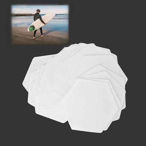 VBESTLIFE 20Pcs Traction Pads for Surf Deck, Paddle Board Non-Slip Silicone Mat with Honey Comb Hole - Adhesive Traction Pads for Surfboard Short Board Long Board in Saudi Arabia