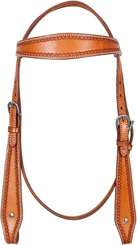 HILASON American Leather Horse Browband Headstall Work Tack Tan | مسند للخيول الغربية | رأس الحصان | المرابط الغربية للخيول | أعمدة للخيول | الرأس الغربي in Kuwait