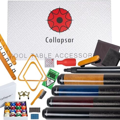 Collapsar Pool Table Accessories Kit, Premium Pool Stick & Retractable Cue Bridge, Billiard Balls Set &Table Covers, Ball & Cue Racks and Other Billiard Accessory in Saudi Arabia