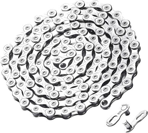 سلسلة دراجة 10 سرعات 1/2 بوصة X11/128 وصلات 116، سلسلة دراجات الطرق والجبال لشيمانو SRAM Campagnolo - فضي in Kuwait