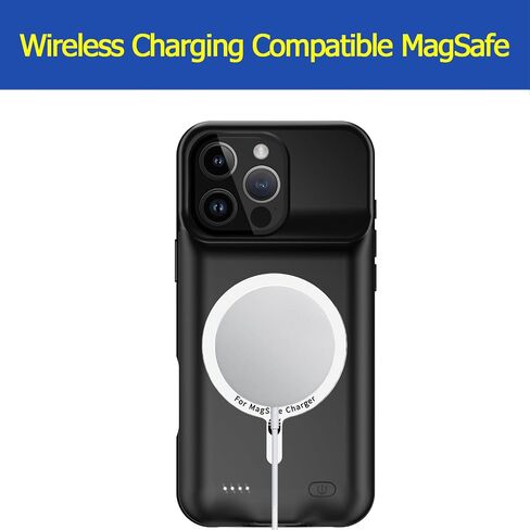 Battery Case for iPhone 13, Enhanced 7000mAh Ultra Thin Portable Protective Smart Charging Case Support Carplay Compatible with iPhone 13 (6.1 inch) Rechargeable Extended Battery Charger Case (Black) in Saudi Arabia