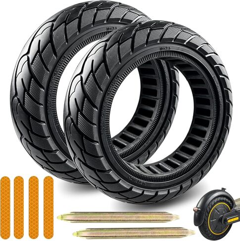 10x2.5 Inch Scooter Solid Tire for Segway Ninebot MAX G30/G30P/G30LP/G30D/G30E Gotrax G5/G6/G MAX Hiboy S2 MAX Electric Scooter Front or Rear Replacement 60/70-6.5 Rubber Tires (2 PCS) in Saudi Arabia