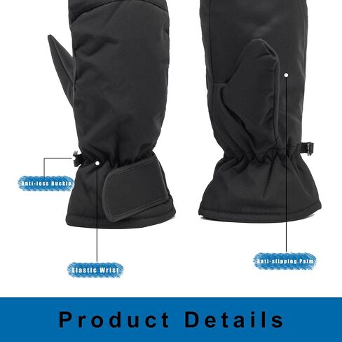 Winter-Ski-Snow-Gloves Men Women - Waterproof Adult Mittens-Gloves for Cold Weather Skiing Hiking Cycling in Kuwait