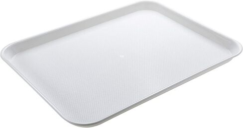 Eslite Rectangular Plastic Serving Trays,Fast Food Serving Cafeteria Trays,17"X13",Set of 6(White) in Saudi Arabia