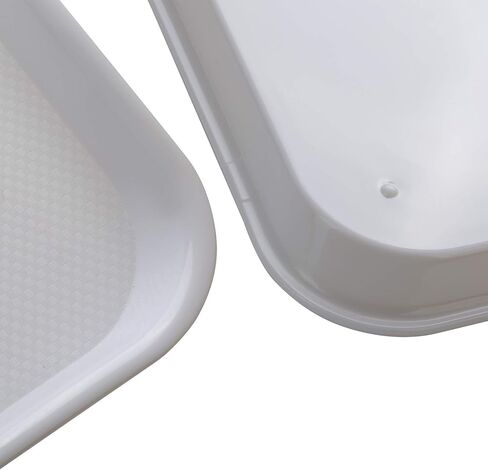 Eslite Rectangular Plastic Serving Trays,Fast Food Serving Cafeteria Trays,17"X13",Set of 6(White) in Saudi Arabia