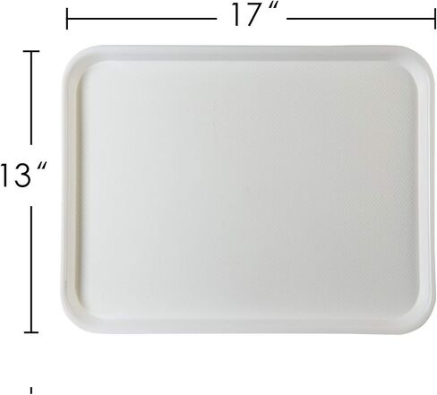 Eslite Rectangular Plastic Serving Trays,Fast Food Serving Cafeteria Trays,17"X13",Set of 6(White) in Saudi Arabia