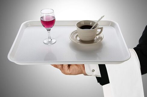 Eslite Rectangular Plastic Serving Trays,Fast Food Serving Cafeteria Trays,17"X13",Set of 6(White) in Saudi Arabia