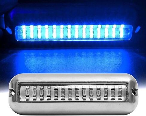 42 led 12 volt underwater light (blue) in stainless steel for marine, boat, vr, camper, pontoon, trailer and much more…… in Saudi Arabia