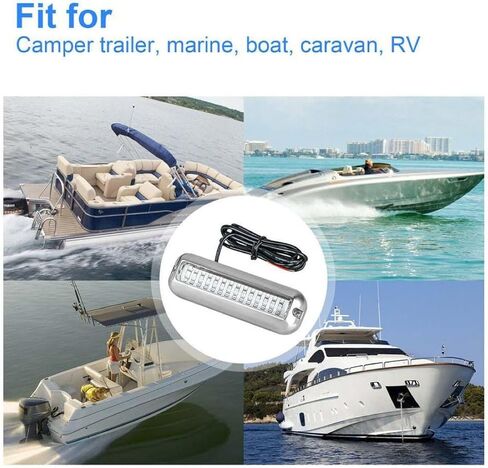 42 led 12 volt underwater light (blue) in stainless steel for marine, boat, vr, camper, pontoon, trailer and much more…… in Saudi Arabia