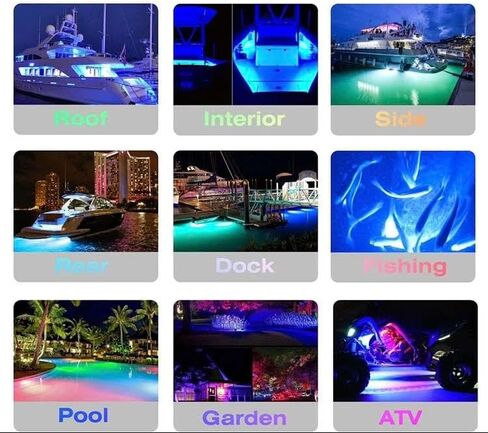 42 led 12 volt underwater light (blue) in stainless steel for marine, boat, vr, camper, pontoon, trailer and much more…… in Saudi Arabia