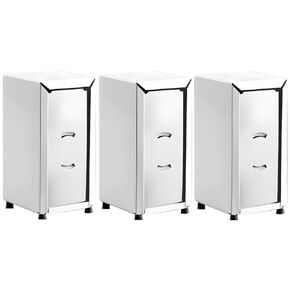 OCS Parts 3-Pack Tall-Fold Two-Sided Napkin Dispenser | White | Holds 150 6" x 13" Tall Fold Napkins | for Home Dining Room Tables, Kitchens, Restaurants, Food Trucks and Delis