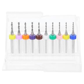 HARFINGTON 2 Set (20pcs) PCB Drill Bit Set 1/8" Shank 1.1mm-2.0mm Tungsten Carbide Micro Twist Drill Bits Tools for Print Circuit Board Jewelry Plastic Wood Soft Metal