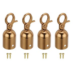 PATIKIL 1.7"x3.7" Stanchion Rope End Stopper, 4 Pack Cord End Caps Barrier Rope End Cap Snap Hooks for Crowd Control Queue Divider, Silver