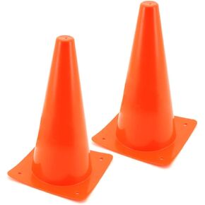 2 Pc Traffic Safety Cones 12" Parking Construction Road Emergency Multipurpose Plastic 12" Automotive Roadside Sports Road Block Park Driving Practice Training Lessons Street Traffic Control Soccer
