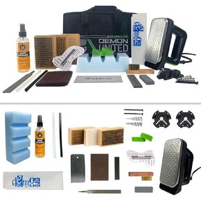 Demon Park Ranger Ski & Snowboard Tuning Kit with Iron, 1lb Wax Block, Base Cleaner & Snowboard Wall Mount Hanger