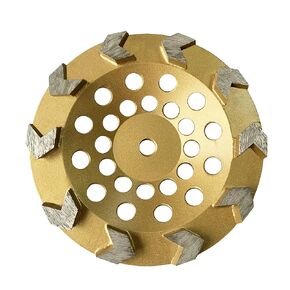 JINYO 7'' 5/8-11 Concrete Grinder Cup Wheel for Floor Grinding Masnory 180mm Arrow Segment Garage Disk Epoxy Coatings/Vinyl/Mastic Paintings/Stone Floor, Gold
