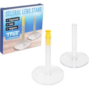 [2 Pack] Contact Lens Insertion Stand + Vented Lens Tool - Durable Stand Clicks Into Place & Fits All Scleral Lens Handlers - Easily Insert Prosthetic Eyes, Hard/RGP & Scleral Lenses - For Home & Road