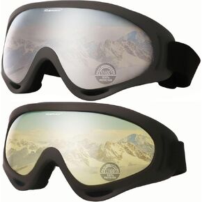 2-Pack Snow Ski Goggles, Snowboarding Goggles Motocycle Glasses