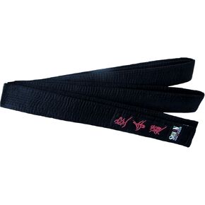 Shihan New Karate Black Belt Satin RED Embroidery in Japanese 300cm Length Kenpo Kickboxing