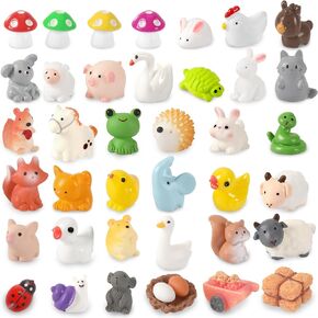56 Pcs Ocean Mini Resin Animals Sea Tiny Animals Axolotl Seal Shark Turtle Mini Resin Figures Aquarium Ornaments Fish Tank Decorations Garden Fairy Accessories Party Favors