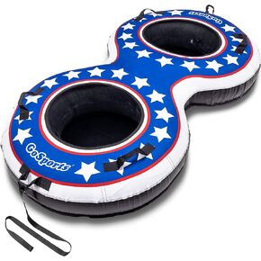 GoSports Heavy Duty 2 Person Winter Snow Tube with Premium Canvas Cover - America, Blue, Red or Retro in Kuwait