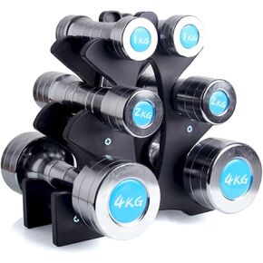 Dumbbell Rack, 3 Tier 20kg Bearing Dumbbell Rack PP Weight Stand Holder Easy Assembly Fitness Equipment for Indoors Exercise