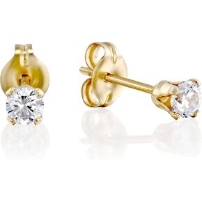 Gold Filled CZ Diamond Stud Earrings - Handmade Zircon Bridal and Bridesmaids Post Earrings - 6mm
