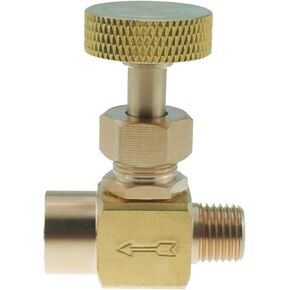Heavy Duty Brass Replacement Control Needle Valve 1/4 Inch Female NPT x 1/4 Inch Female NPT Connection Valve for Regulating Flow to Instrument and Industrial Application