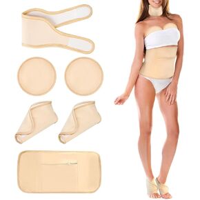 Castor Oil Pack Wrap, 6Pcs Reusable Organic Castor Oil Pack Kit for Neck and Knee, Castor Oil Compress Pads for Liver Detox Insomnia Constipation and Inflammation