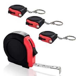 4 Pack 100cm/3ft Retractable Tape Measure,Metric/Inch Accurate Keychain Tape Measure,Kids Tape Measure,Locking Small Measuring Tape with Autowind Measurement Tape for Body Measuring
