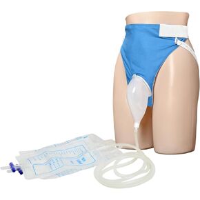 Urine Collection Bag Condom Catheters for Men Reusable Portable Wearable Urinary Drainage with 2 Urine Catheter Bag System (Blue-Elderly Men)