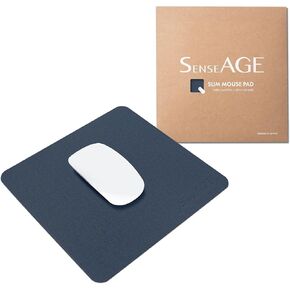 SenseAGE Slim Mouse Pad for Home/Office, Portable Mouse Mat for Computer & Laptop, Seamless Clothing, Precise Control, Non-Slip Base, Compatible with Laser and Optical Mouse, 8.66" x 8.66", Dark Blue