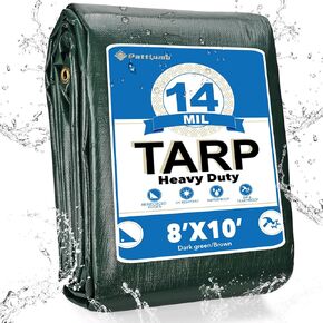 قماش القنب المقاوم للماء مقاس 10 × 20 بوصة، قماش القنب شديد التحمل سميك جدًا 16 مل، قماش القنب البلاستيكي الكبير مع الحلقات، قماش القنب بولي الواقي متعدد الأغراض في الهواء الطلق للسقف، والتخييم، والفناء، وحمام السباحة، والقارب، والسيارة|فضي/أسود