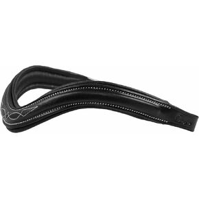 Exion Horse Browband for English Bridle Designer Stitched Soft Padded Curved Shaped English Dressage Browbands for Horses
